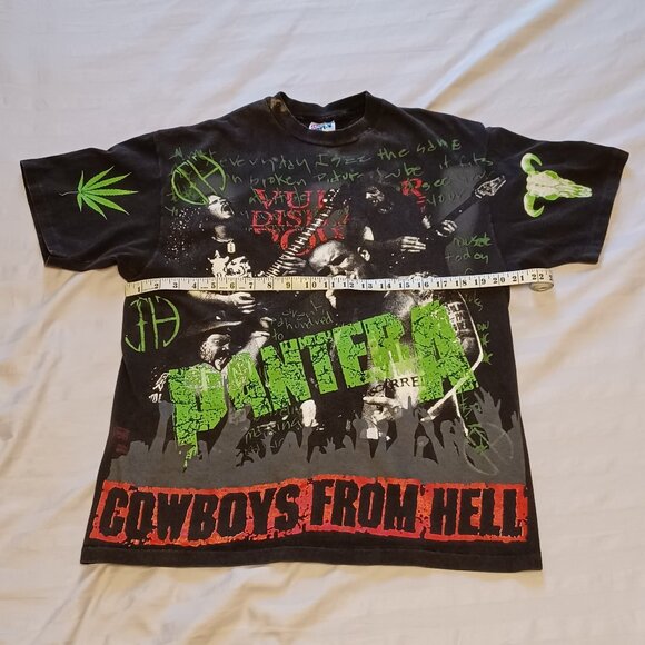 Vintage 1992 Hanes Beefy Pantera Cowboys from Hell AOP T-Shirt Adult L - Picture 15 of 16